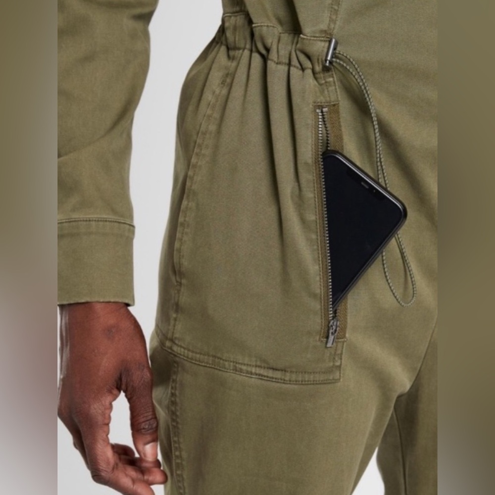 Athleta Cargo Summit Cargo Olive Green Jumpsuit (4) - Picture 2 of 12
